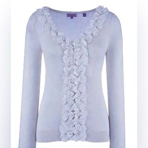 New Ted Baker London Bow Cardigan Gray button puff sleeve 5 XL